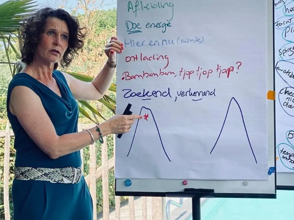 Inge Smak maakt patronen zichtbaar op de flip-over